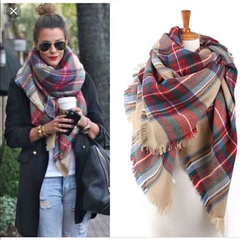 Plaid Blanket Scarf